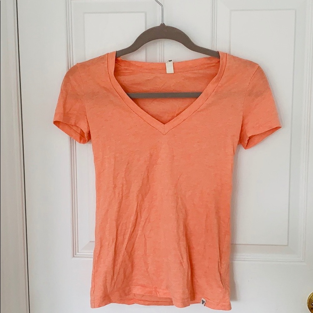 TNA V-Neck Neon Peach T-Shirt